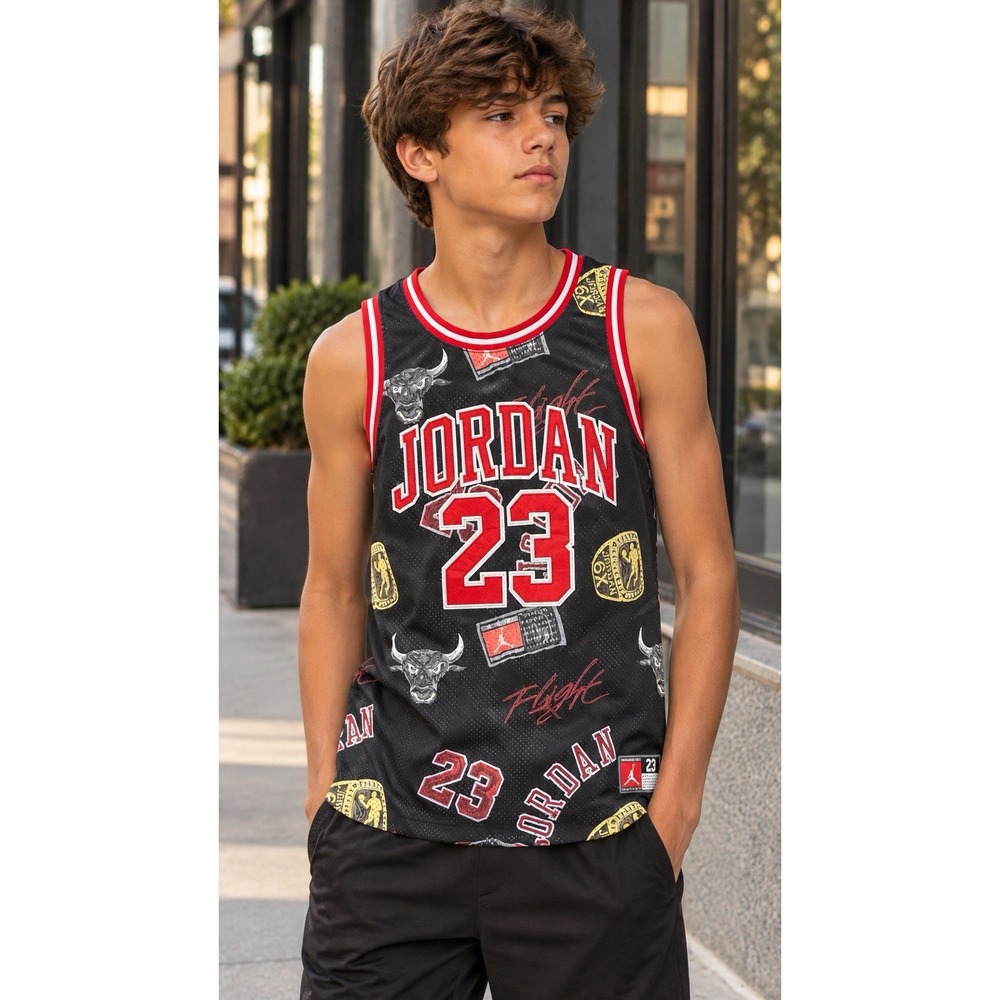 Jordan JDN 23 AOP Tank Jersey Youth L Michael Jordan All Over Print Black